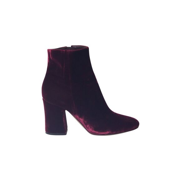 Gianvito Rossi Shoes - Gianvito Rossi Rolling 85 Ankle Boots in Burgundy Velvet